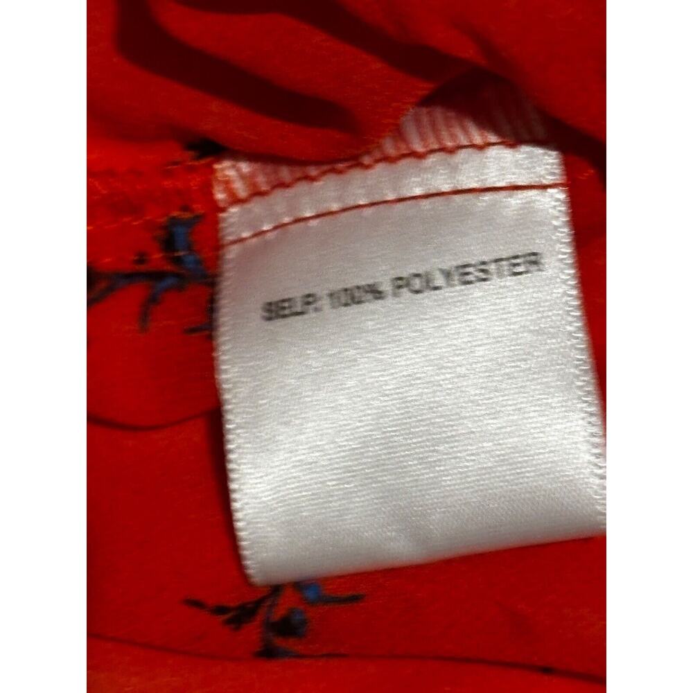New Rose & Olive Top size M Red coral Crinkle Stretch sleeveless Coastal Career - Picture 4 of 8